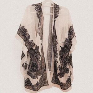 Paparazzi Boho Sheer Cardigan | Paisley Print Kimono | One Size Festival Layers